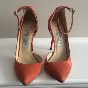 Jimmy Choo Orange Ankle Strap Heels